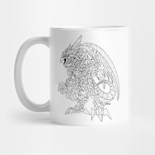 quetzalcoatl mecha dragon ecopop robot mexican pattern art Mug